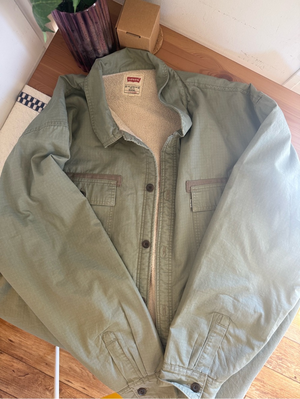 Levi's Olive Green Sherpa Utility Jacket
